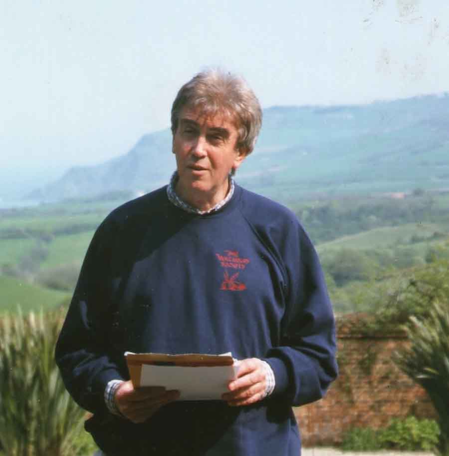 Keith Handley reads at Fyling Hall School in May 2000